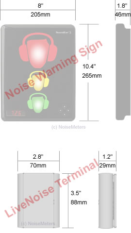 noise monitor dimensions