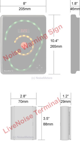 noise monitor dimensions